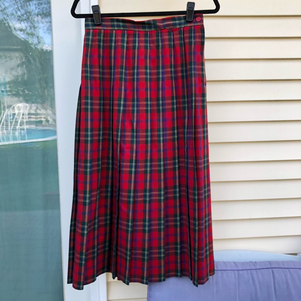 VTG 10 MDRN 4/6 Talbots 100% Wool Plaid Skirt